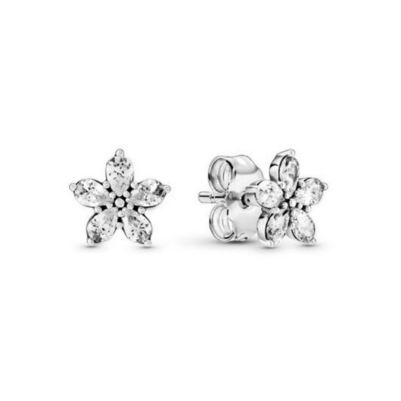 Pandora Sparkling Snowflake Stud Earrings - Picture 1 of 9
